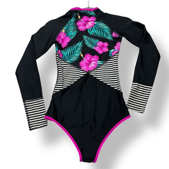 Body Glove Molokai Surface Rashguard Women's XS Black Paddle Suit Print Surf - Picture 3 of 9